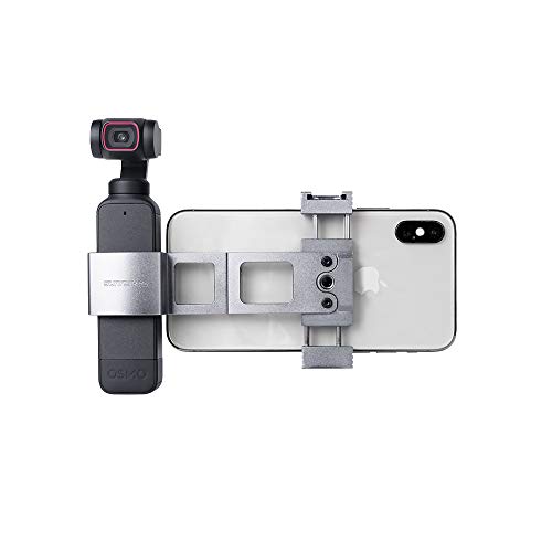 Linghuang Soporte de Teléfono Plegable de Aleación de Aluminio para dji Osmo Pocket/Osmo Pocket 2 Estabilizador Móvil con Interfaz de Zapata Fría Rosca de 1/4 ”(Ancho de Teléfono Inteligente ≤105 mm)