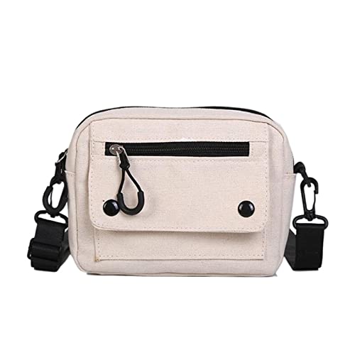 RHOOTZ Bolso de lona for mujer, bolso pequeño de estilo japonés for niñas, bolso cruzado for mujer, bolso for estudiante, bolso for teléfono móvil (Color : White A, Size : X)