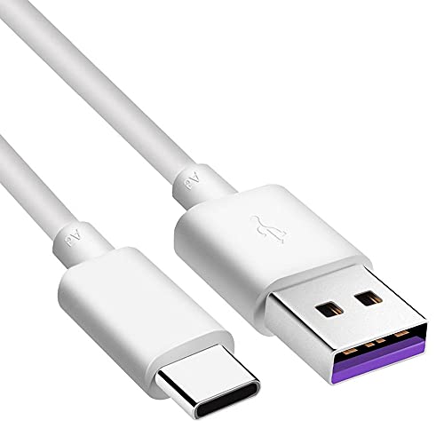 MISKQ Cable USB Tipo C, El cable de carga rápida Type C 5A es adecuado para Huawei P40/P40 Pro/P50/P50 Pro/P60/P60 Pro, Huawei mate 40/40 Pro/50/50 Pro/60/60 Pro, HONOR 30/30 Pro (1M blanco)