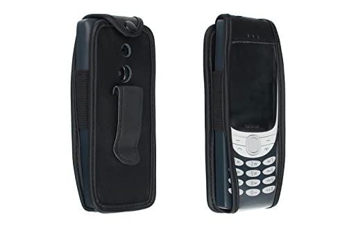 Bolsa de Cuero con Clip para el cinturón caseroxx Compatible con Nokia 8210 4G de Cuero Real, Bolsa con Clip para cinturón y Ventana en Negro