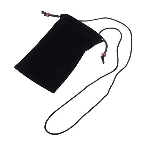 DFV mobile - Case Cover Soft Cloth Flannel Carry Bag with Chain and Loop Closure for HTC Dream - Black