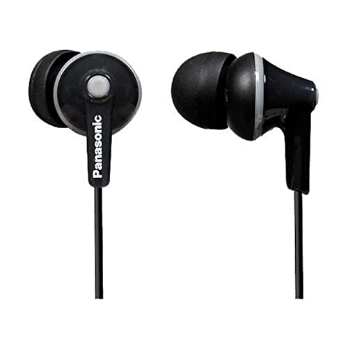 Panasonic RP-HJE125E-K Auriculares Botón con Cable, In-Ear, Sonido Estéreo para Móvil, MP3/MP4 , Diseño de Ajuste Cómodo, Imán Neodimio 9 mm, Negro