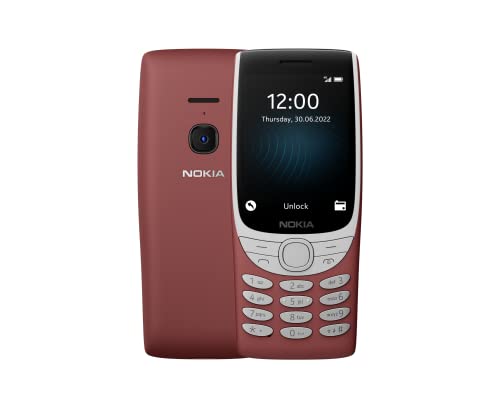 Nokia 8210 4G teléfono, conectividad 4G, Pantalla Grande, Reproductor MP3 Integrado y Radio FM inalámbrica, Juego clásico Snake - Rojo