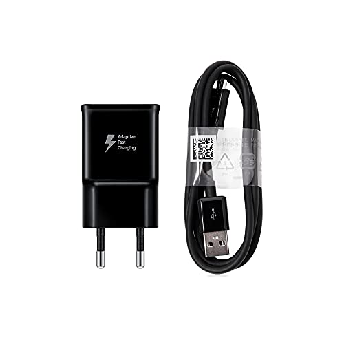 New Phoone - Cargador Compatible EP-TA20EBE + Cable USB C | Carga Rápida 2A para Samsung A10e | A11 | A20 | A20e | A20s | A21s | A30 | A30s | A31 | A40 | A41 | A50 | A50s - Cable 1,5M - Negro