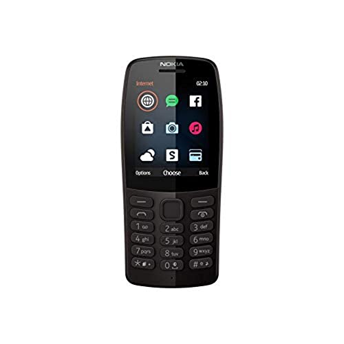 Nokia 210, 0.02 GB - Teléfono móvil de 2,4'' (8 MB RAM, 16 MB ROM, Cámara 0.3 MP, Batería 1020 mAh, Dual Sim), Negro [Versión ES/PT]