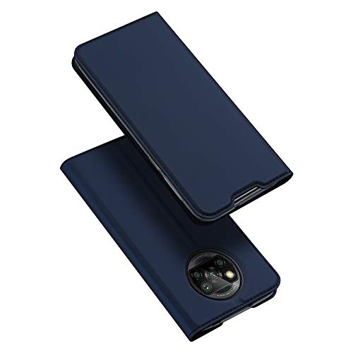DUX DUCIS Funda Xiaomi Poco X3 NFC/Poco X3 Pro, PU Cuero Flip Carcasa Fundas Móvil de Tapa Libro para Xiaomi Poco X3 NFC/Poco X3 Pro (Azul Marino)