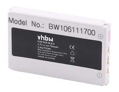 vhbw Li-Ion batería 700mAh (3.7V) para teléfono móvil Smartphone Nokia 5210, 6510, 7650, 8210, 8310 y BLB-2.