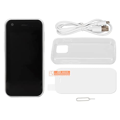 XS11 Mini Smartphone, Pantalla HD de 2,5 Pulgadas 3G Desbloqueado Teléfono Móvil para Android 6, Dual Sim, 1 GB/8 GB, Teléfono de Copia de Seguridad Comercial con Cámara Dual, Ligero(Perla blanca)