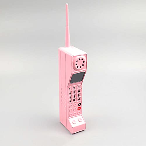 Decoración de teléfono modelo de teléfono decorativo creativo, decoración de modelo de teléfono antiguo, decoración de teléfono vintage, teléfono móvil simulado Big Brother de los años 80 (rosa)