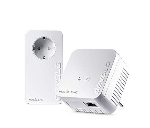 Devolo – Adaptador de Red Magic 1 WiFi Mini Starter Kit (1 x Magic 1 WiFi Mini, 1 x Magic 1 LAN), Ethernet, Powerline, 1200 Mbps, Blanco
