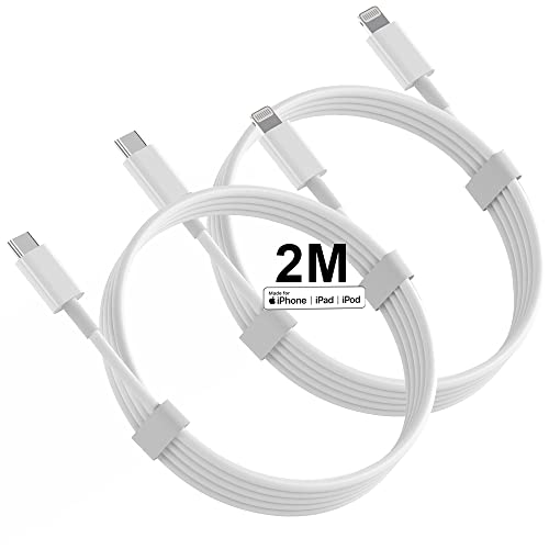 【2 Pack】 Cable de carga rápida para iPhone Cable Lightning 【Certificado Apple MFi】 Función de carga rápida de USB-C a cable Lightning Compatible con iPhone 13/12/12 Mini/12 Pro/12 Pro Max /11