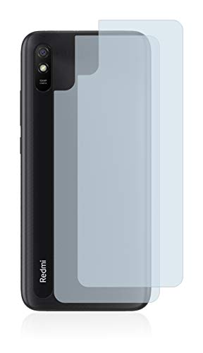 BROTECT Protector Pantalla Anti-Reflejos compatible con Xiaomi Redmi 9A (Trasero) (2 Unidades) Película Mate Anti-Huellas