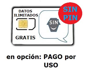 Tarjeta SIM Pago por USO (con Datos IlimitadosGRATIS) o Tarifa Plana | Con el PIN=borrado/deshabilitado | para Móvlies, Alarmas, Relojes, localizadores, etc | GSM-2G+3G+4G | Llamadas+SMS+Datos