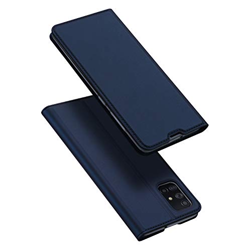 DUX DUCIS Funda Samsung Galaxy A71, PU Cuero Flip Folio Carcasa [Magnético] [Soporte Plegable] [Ranuras para Tarjetas] para Samsung Galaxy A71 (Azul Marino)
