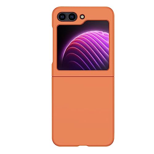 EKSED Estuche para Samsung Galaxy Z Flip 5, Estuche De Teléfono De Silicona De Color Sólido, Estuche Protector De Teléfono Antiarañazos De Cuerpo Completo A Prueba De Golpes, Orange