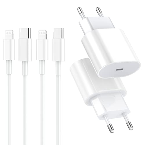 Uzento 4 Pack Cargador Apple iPhone Original y Cable de 2M para iPhone 14/14 Plus/14 Pro/14 Pro Max/13/12/11/8/X, Airpods, USB C Toma de Cargador Enchufe de Fuente de alimentación Carga rápida