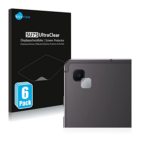 savvies Protector Pantalla compatible con Samsung Galaxy Tab S6 Lite WiFi 2020 (SÓLO Cámara) (6 Unidades) Película Ultra Transparente