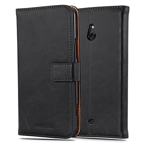 Cadorabo Funda Libro para Nokia Lumia 1320 en Negro Grafito - Cubierta Proteccíon con Cierre Magnético, Tarjetero y Función de Suporte - Etui Case Cover Carcasa