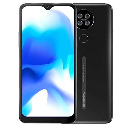 Blackview A80S Smartphone Libres 4G, Pantalla HD+ 6.21’’,Helio A25 4GB+64GB,13MP Cuatro Cámaras Traseras,Batería 4200mAh, Grosor 8.8mm, Android 10 Teléfono Móvil Dual SIM Huella Dactilar GPS Negro