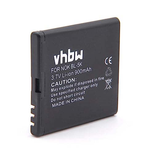 vhbw Batería Compatible con Nokia C7, C7-00, N85, N86 8MP, Oro, T7, X7, X7-00, X7-00 8GB móvil, Smartphone (900mAh, 3,7V, Li-Ion)