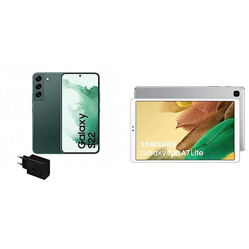 SAMSUNG Galaxy S22 5G (256 GB), Teléfono Móvil Libre, Smartphone Android, Color Verde Tablet Galaxy Tab A7 Lite de 8,7 Pulgadas con Wi-Fi y Sistema Operativo Android, Color Plata