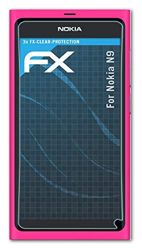 atFoliX Lámina Protectora de Pantalla Compatible con Nokia N9 Película Protectora, Ultra Transparente FX Lámina Protectora (3X)