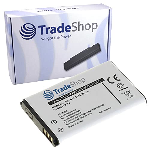 Trade-Shop Premium Batería de Ion de Litio 3,7 V/1100 mAh/4 WH para Nokia N70, N71, N72, N91, N91 8 GB, N-Gage 2600, N-Gage 3120, N-Gage 6630, X2 – 01, X2 – 05, 207, 208, 215, 220 Dual SIM