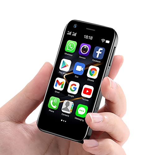 Hipipoo Mini teléfono móvil, teléfono Inteligente Desbloqueado 4G Dual SIM, Pantalla HD de 3 Pulgadas, Android10.0, ROM de 4GB RAM + 32GB, cámara de 5MP + 13MP, batería de 1250mAh(Negro)