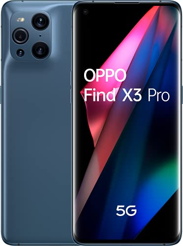 OPPO Find X3 Pro 5G - Teléfono Móvil libre, 12GB+256GB, Cámara 50+50+13+3 MP, Smartphone Android, Batería 4500mAh, Carga Rápida 65W, Dual SIM - Azul