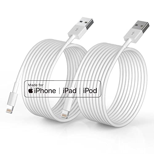 Cargador para iPhone [certificado Apple MFi], paquete de 2 cables Lightning rápido de 6 pies para cable largo iPhone, cable de carga Apple para iPhone 1211 Pro11XS MAXXR876s65SSE iPadAir