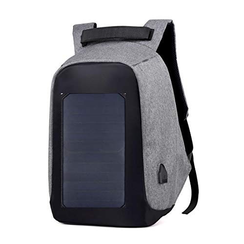 MMFXUE Mochila Solar, con Panel Solar Incorporado Y USB Cargador Puede Cargar Teléfonos Móviles, Mochila para Portátil Multiusos