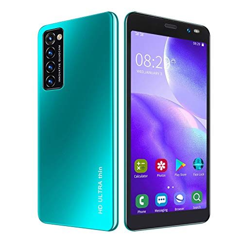 Smartphone Android, LANDVO Rino4 Pro Dual SIM Face Huella Dactilar Desbloqueo de teléfonos móviles Ligero 1 + 8G 128GB Extensión 5.45in Desbloqueo de teléfono Inteligente(Green)