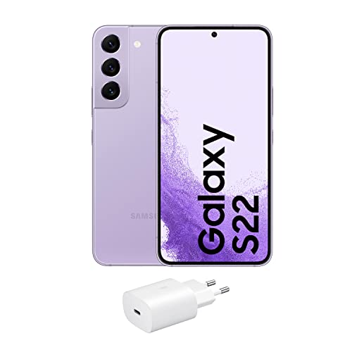 Samsung Galaxy S22 5G (128 GB) Bora Púrpura + Cargador – Teléfono Móvil libre, Smartphone Android (Versión Española)