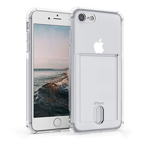 kwmobile Funda Compatible con Apple iPhone SE (2022) / iPhone SE (2020) / iPhone 8 / iPhone 7 - Cover con Compartimento para Fotos Billetes Tarjetas - Transparente