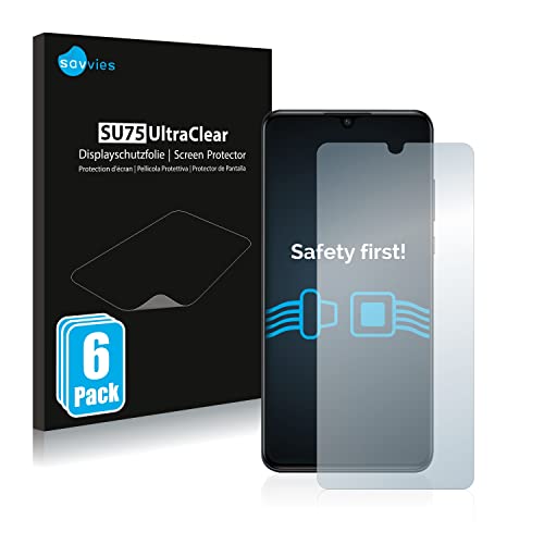 savvies Protector Pantalla compatible con Huawei P30 lite New Edition (6 Unidades) Película Ultra Transparente