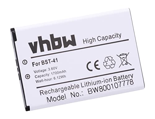 vhbw Li-Ion batería 1700mAh (3.7V) para teléfono móvil teléfono Smartphone Sony Ericsson Xperia TM X2, Xperia X1, Xperia X10, Xperia X10a por BST-41.