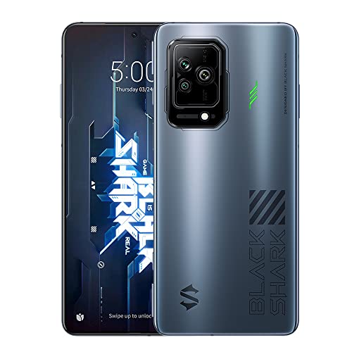 Black Shark 5 [5G] Gaming Smartphone 8+128GB, Pantalla E-Sports de 144Hz 6,67”, Hipercarga 120W, Snapdragon 870, 64MP Cámara, Batería 4650mAh, LPDDR5+UFS3.1, Gris (Versión Global)