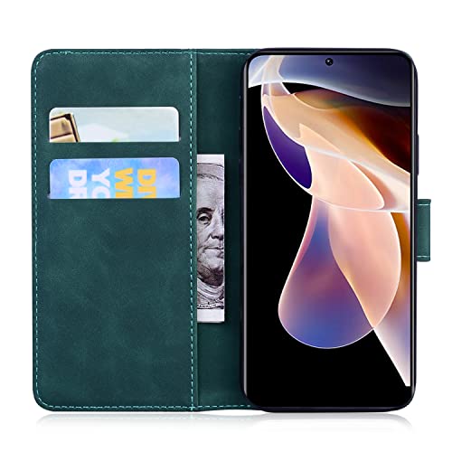 Business Simplicity - Funda de piel con ranura para tarjeta para Samsung iPhone Flip Case (verde, Samsung Note10 lite)