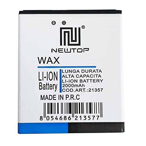 N NEWTOP Batería compatible para Wiko Wax, Wiko Max, Explay 4GAME, Wiko Rainbow 4G de 2000 mAh Repuesto Parte Interior Reemplazo Premium 3,7 V de iones de litio Sustituye a L5503AE