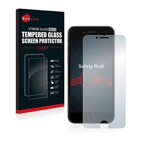 savvies Protector Cristal Templado compatible con Apple iPhone 6 / 6S Protector Pantalla Vidrio, Protección 9H, Pelicula Anti-Huellas
