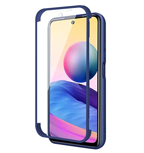 yanasuo Funda Compatible con Samsung Galaxy A02/M02,360 Grados Carcasa Case con Protector de Pantalla Integrado,Silicona Bumper Doble Cara Case -Azul
