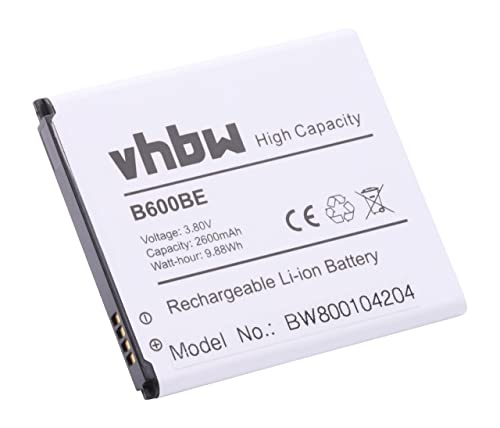 vhbw Li-Ion batería 2600mAh (3.8V) para teléfono móvil Smartphone Samsung Galaxy S4 GT-I9500, S4 LTE GT-I9505 y B600, B600BE, B600BU.