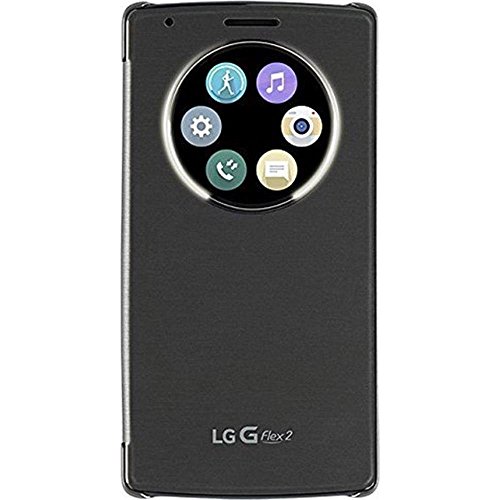 LG Flex II - Funda con tapa y ventana, color plata