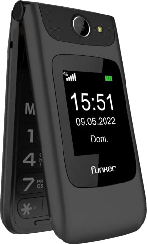 Funker C200 Comfort 4G - Teléfono móvil 4G Volte de Tapa para Mayores, Botones y Teclas Grandes, fácil de Usar, botón SOS, USB-C, 3 memorias directas, 2000 contactos, Bateria 1000mAH