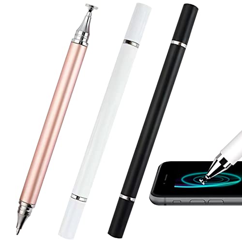 Paquete de 3 Lapiz Tactil Universal Stylus Pen Lapiz Digital 2 En 1 Lápiz Tactil para Tablet Pen Tablet Compatible Las Tabletas Pantalla Táctil iPhone iPad Samsung Surface Huawei Etc