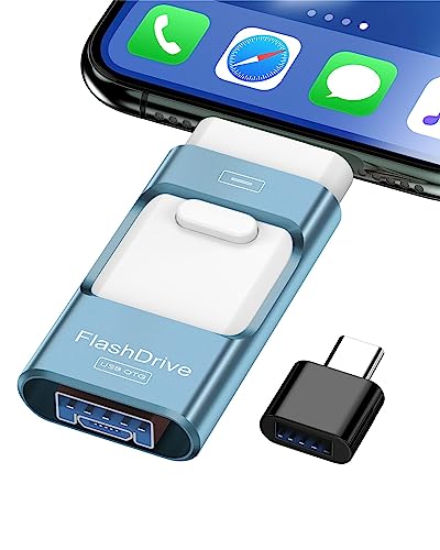 Pendrive de Alta Velocidad 3.0 de 256 GB, Memoria USB Externa 4 en 1 para Móviles, Teléfonos, Computadoras y Más - Almacenamiento para Datos, Imágenes y Películas - Acceso Rápido con un Solo Click