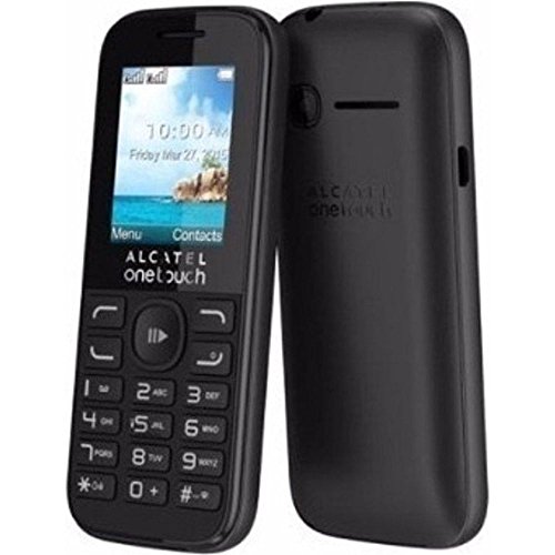 Alcatel OneTouch 1052G Teléfono Móvil Básico Libre con SMS/Radio FM/Bluetooth/Cámara para Fotos y Vídeos, color Negro