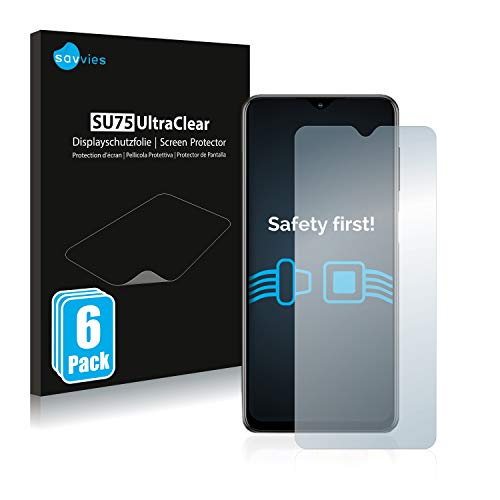 savvies Protector Pantalla compatible con Samsung Galaxy M12 (6 Unidades) Película Ultra Transparente