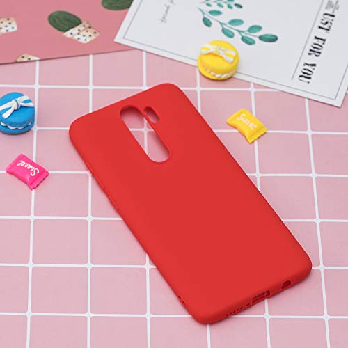 xingting EU Compatible con Funda Xiaomi Redmi Note 8 Pro Silicona Líquida Ultrafina Flexible TPU arcasa en Silicona Cubierta Anti-Scratch Anti-Shock Antideslizante Caso Cáscara-Rojo
