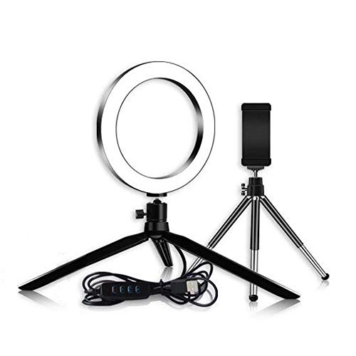 Teléfono Anillo de luz LED Lámpara de Anillo Selfie Novedad novedades Video Live Studio Luz de Relleno Luz de Foto para Smartphone （14,5cm de diámetro）